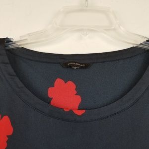 Banana Republic Tops - Banana Republic navy blouse with red floral print Banana Republic Tops - Banana Republic navy blouse with red floral print